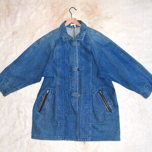 80's Oversized Denim Car Coat (Vintage)